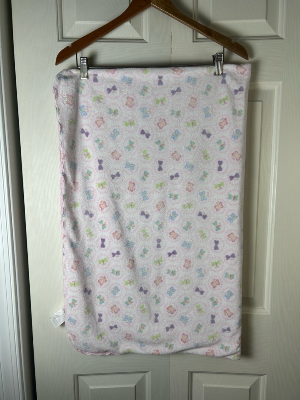 Carter's Pink Butterfly Baby Blanket White Sherpa Blue Purple Circles Dots Green - Picture 2 of 11
